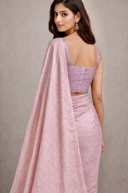 Lavender Embellished Georgette | Ready To Wear Saree