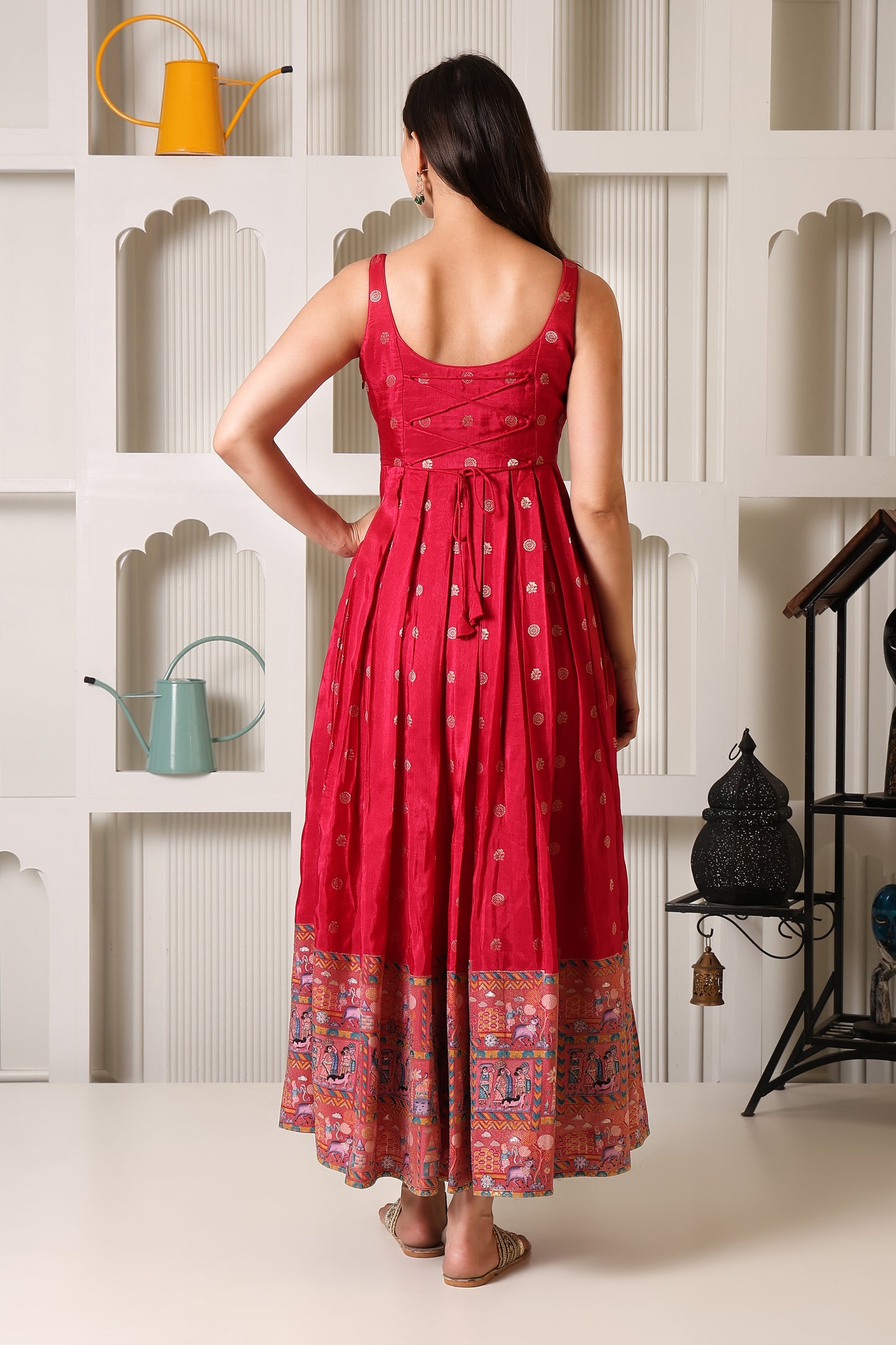 Pink Fit & Flare Ethnic Dress
